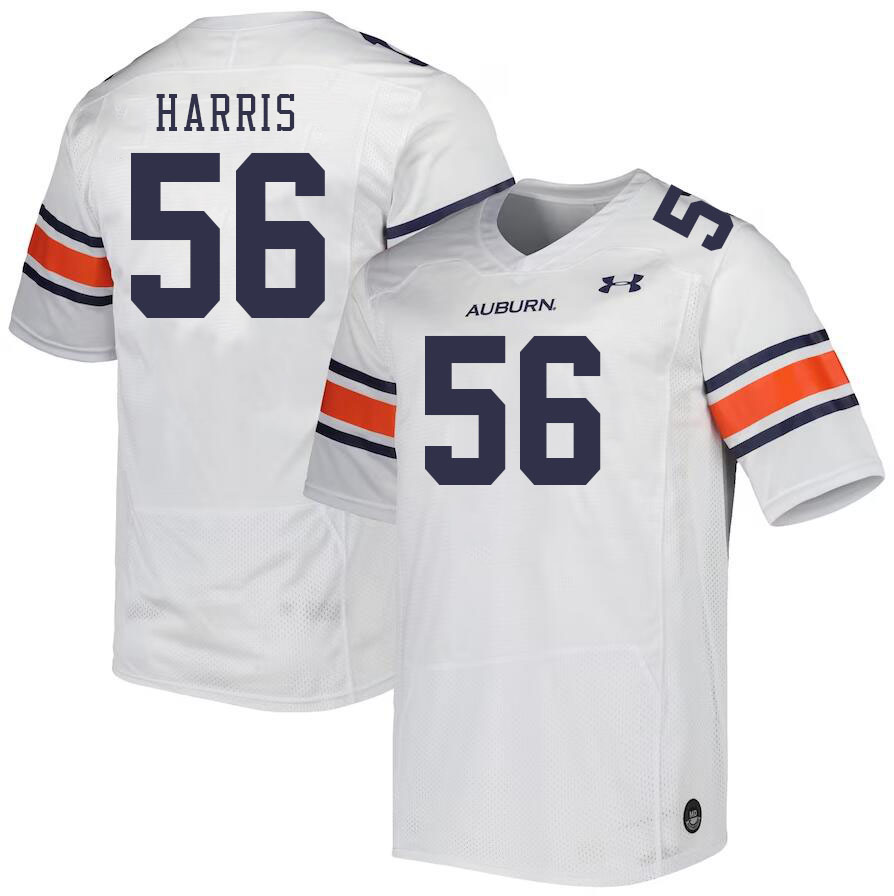 Men #56 E.J. Harris Auburn Tigers College Football Jerseys Stitched-White - Click Image to Close